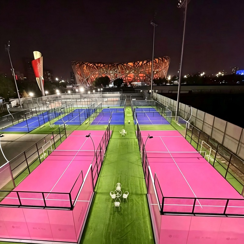 Blue panoramic padel court project