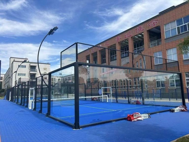 XTZ padel court with blue frame on an outdoor site